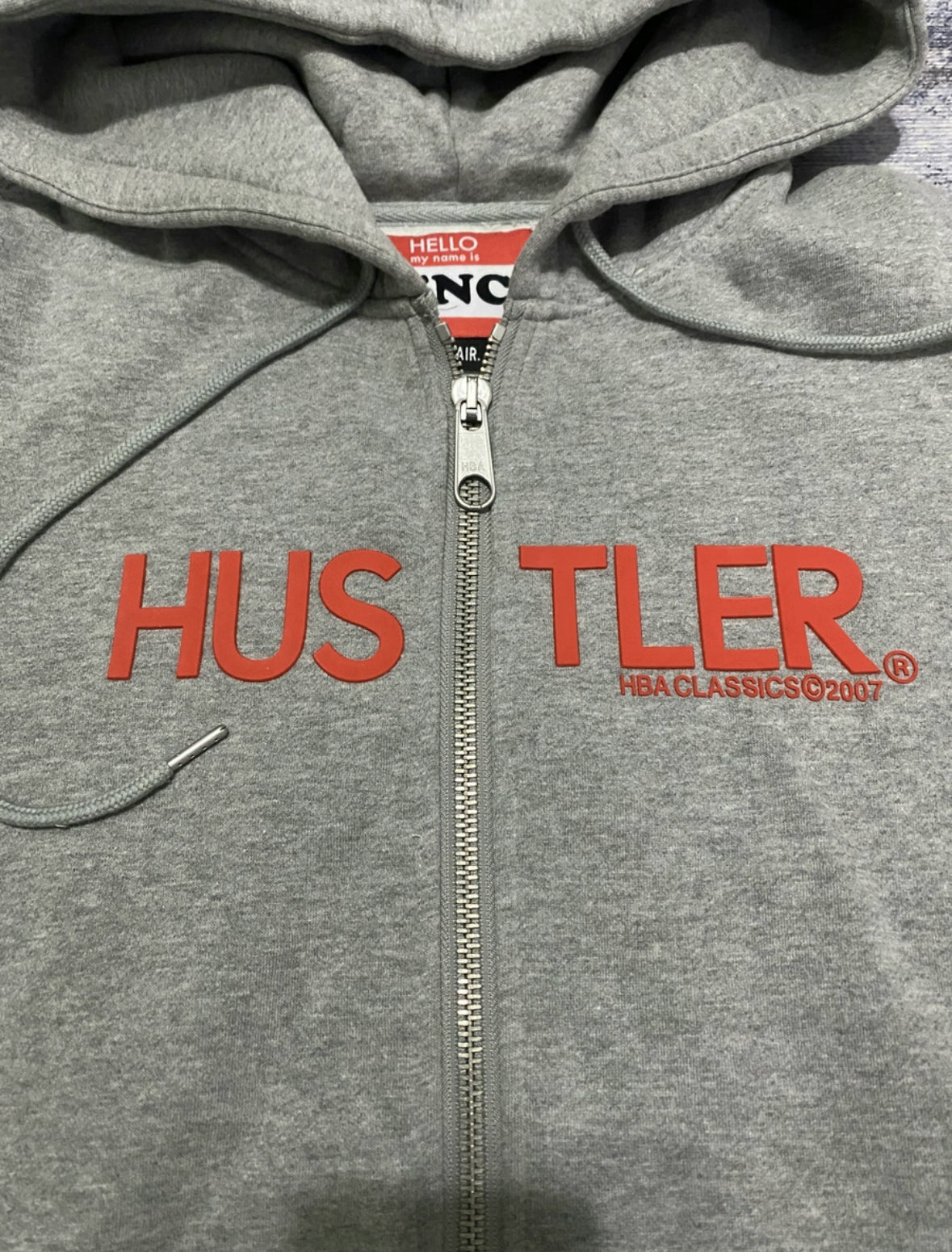 HBA Hood By Air SS17 Hustler Zip Up Hoodie Grey Rare
