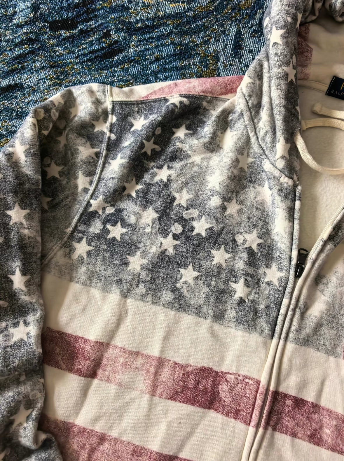 Polo Ralph Lauren Flag Print Hoodie White Stars Stripes