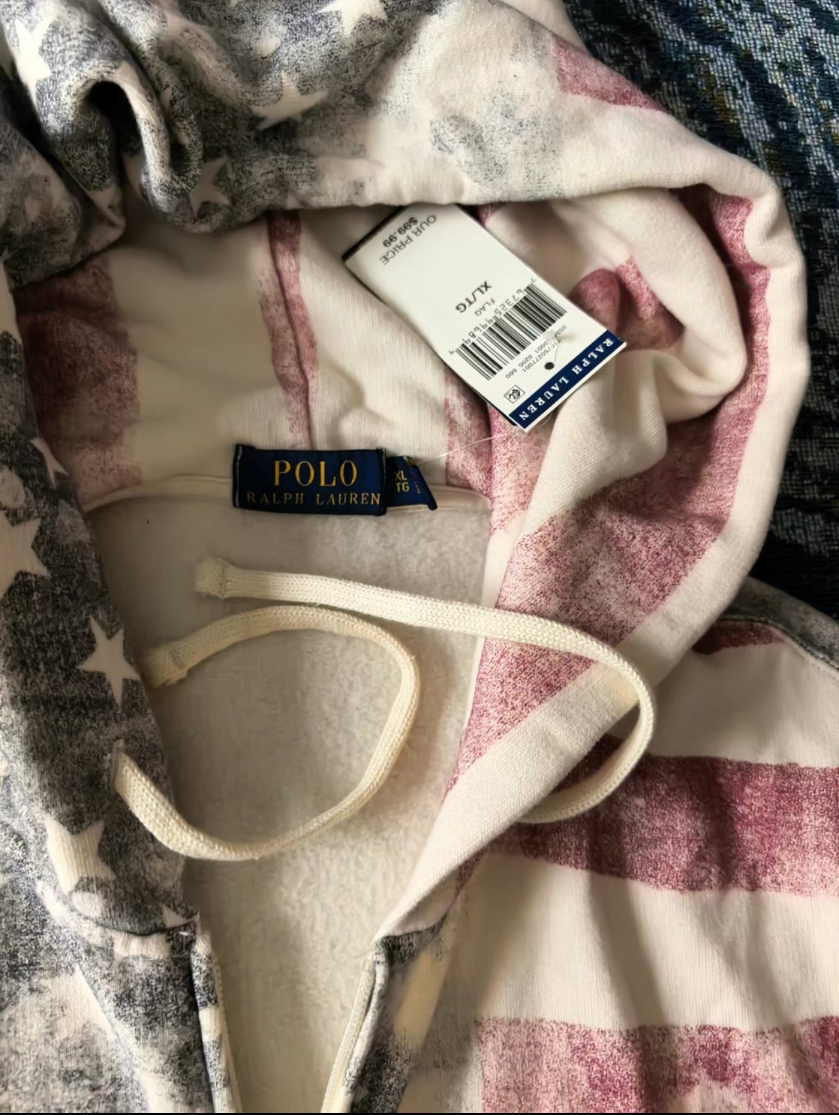 Polo Ralph Lauren Flag Print Hoodie White Stars Stripes