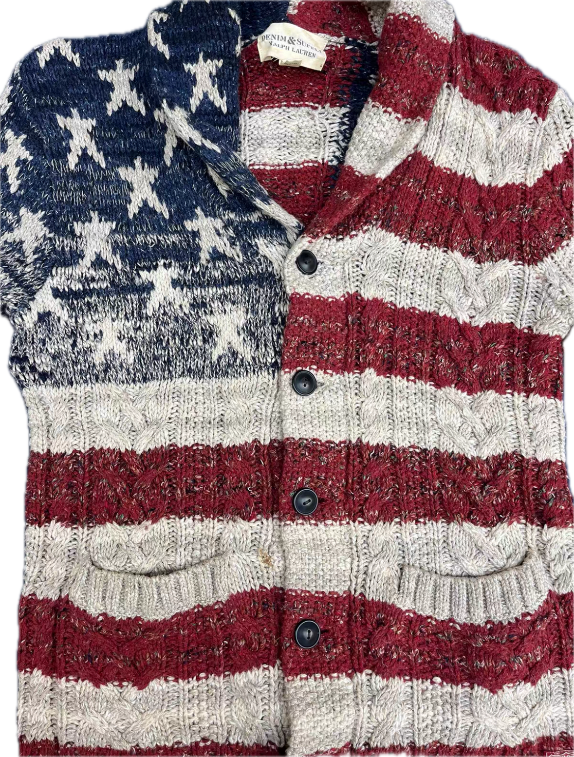 Denim & Supply Ralph Lauren Vintage Flag Wool Cardigan