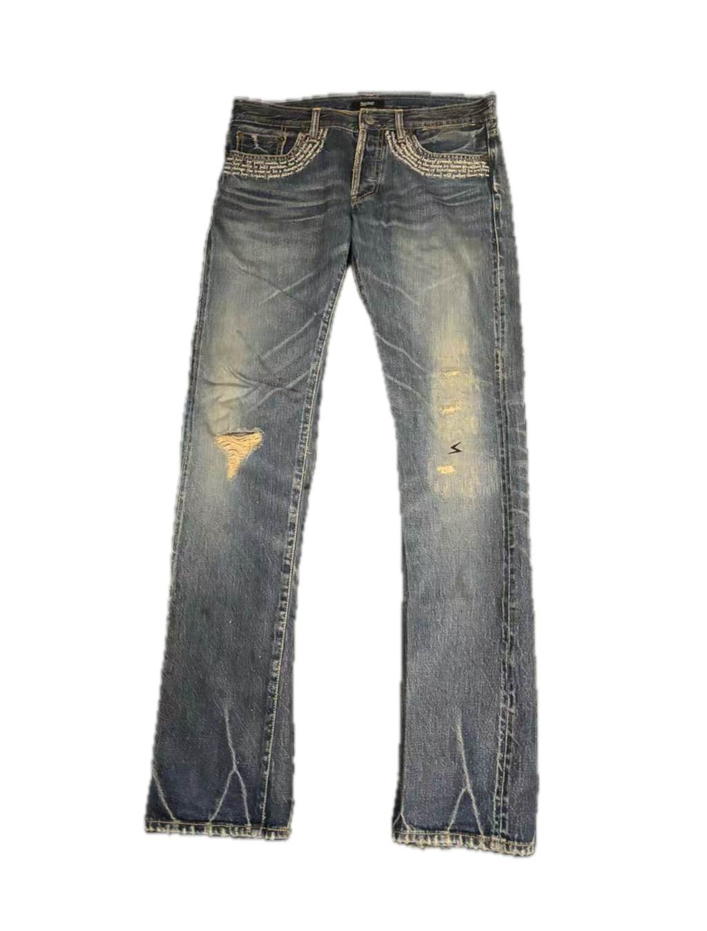 Undercover 09SS Neoboy Poptones Poetry Embroidery Washed Jeans