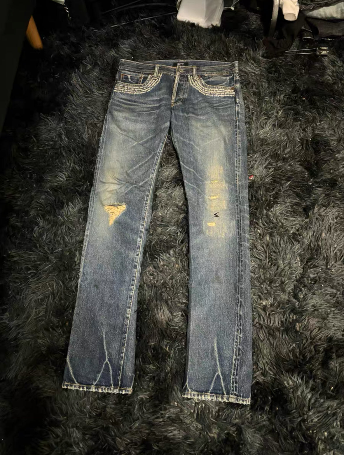 Undercover 09SS Neoboy Poptones Poetry Embroidery Washed Jeans