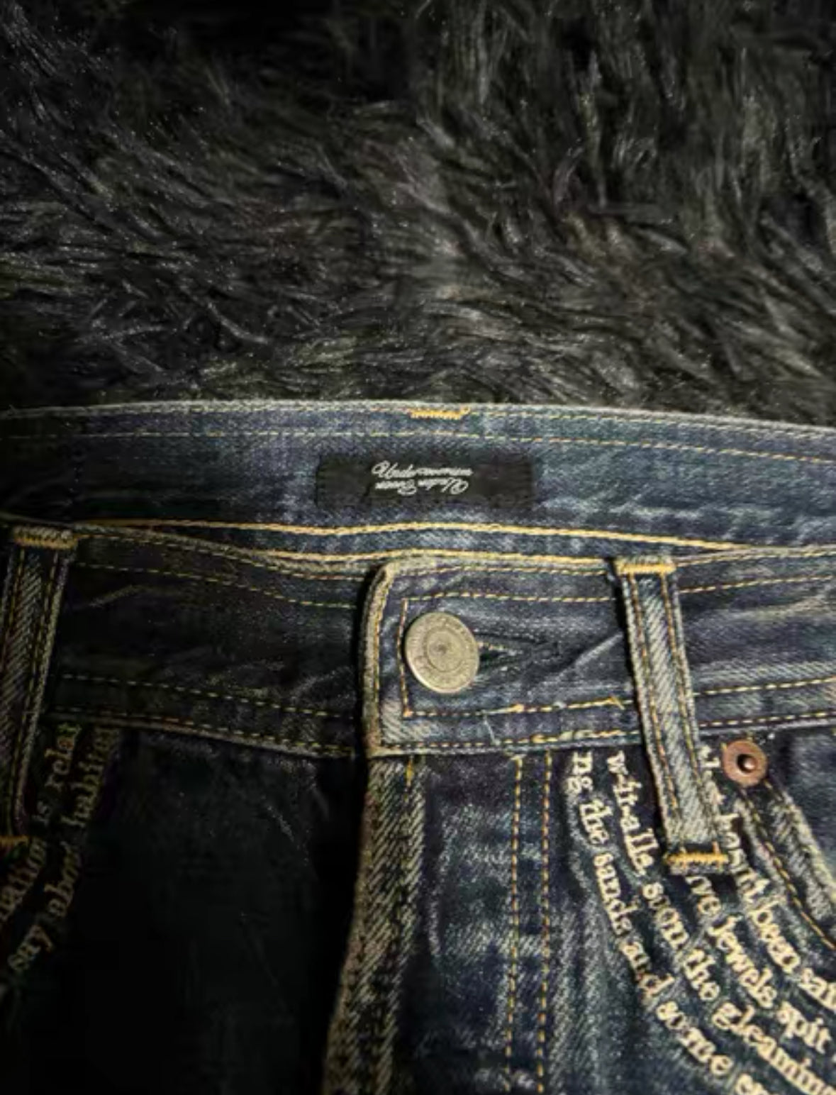 Undercover 09SS Neoboy Poptones Poetry Embroidery Washed Jeans