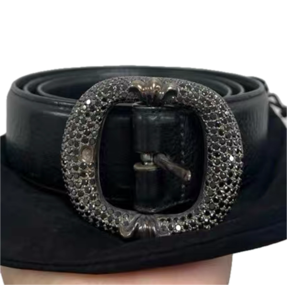 Chrome Hearts Black Diamond Gunslinger Belt