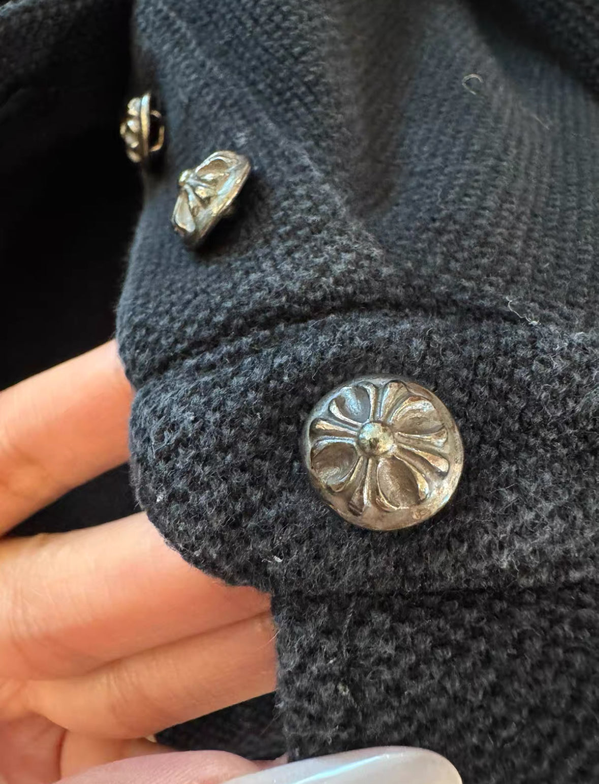 Chrome Hearts Black Waffle Silver Polo Tag Missing