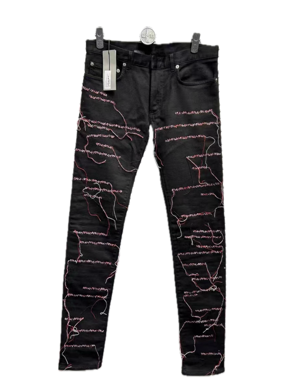 Dior Runway Exclusive Black Jeans Red Stitching