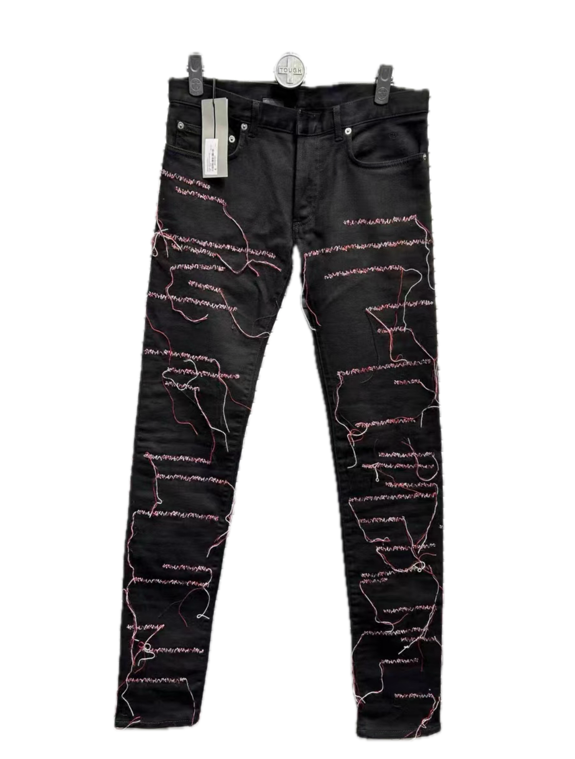 Dior Runway Exclusive Black Jeans Red Stitching