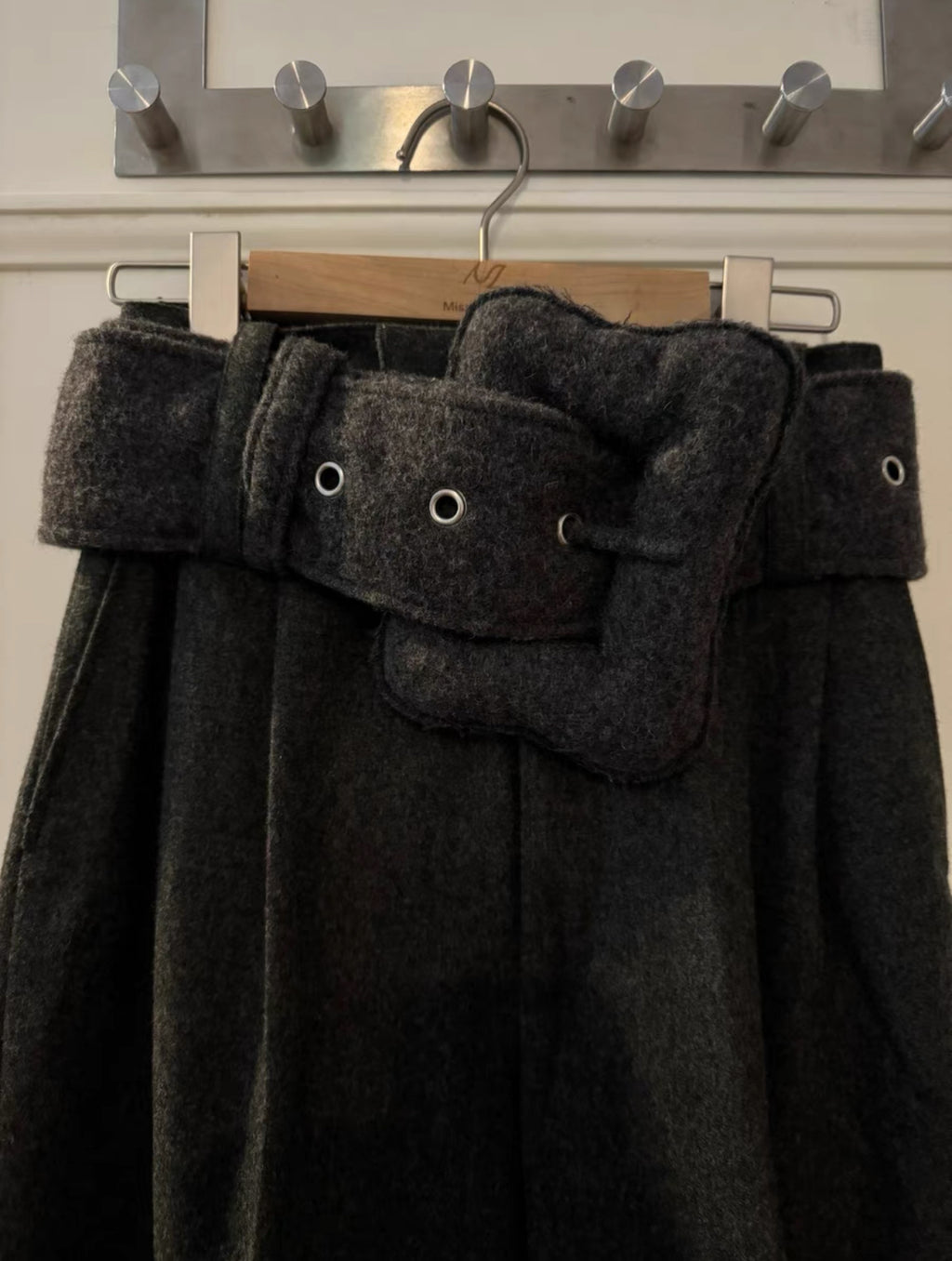 Old Celine Last Season  Runway Wool Belt& Oversize Wool Pants