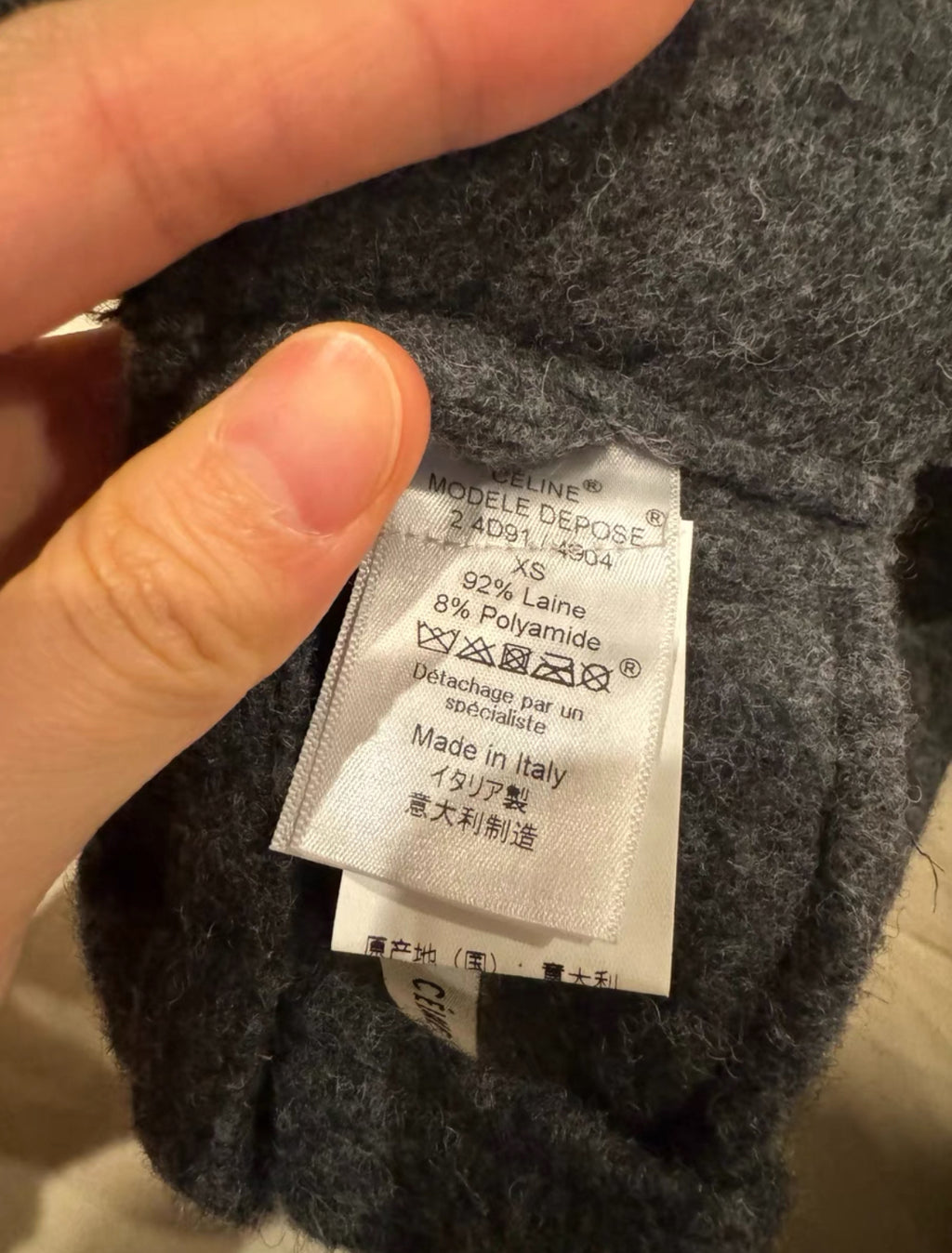 Old Celine Last Season  Runway Wool Belt& Oversize Wool Pants