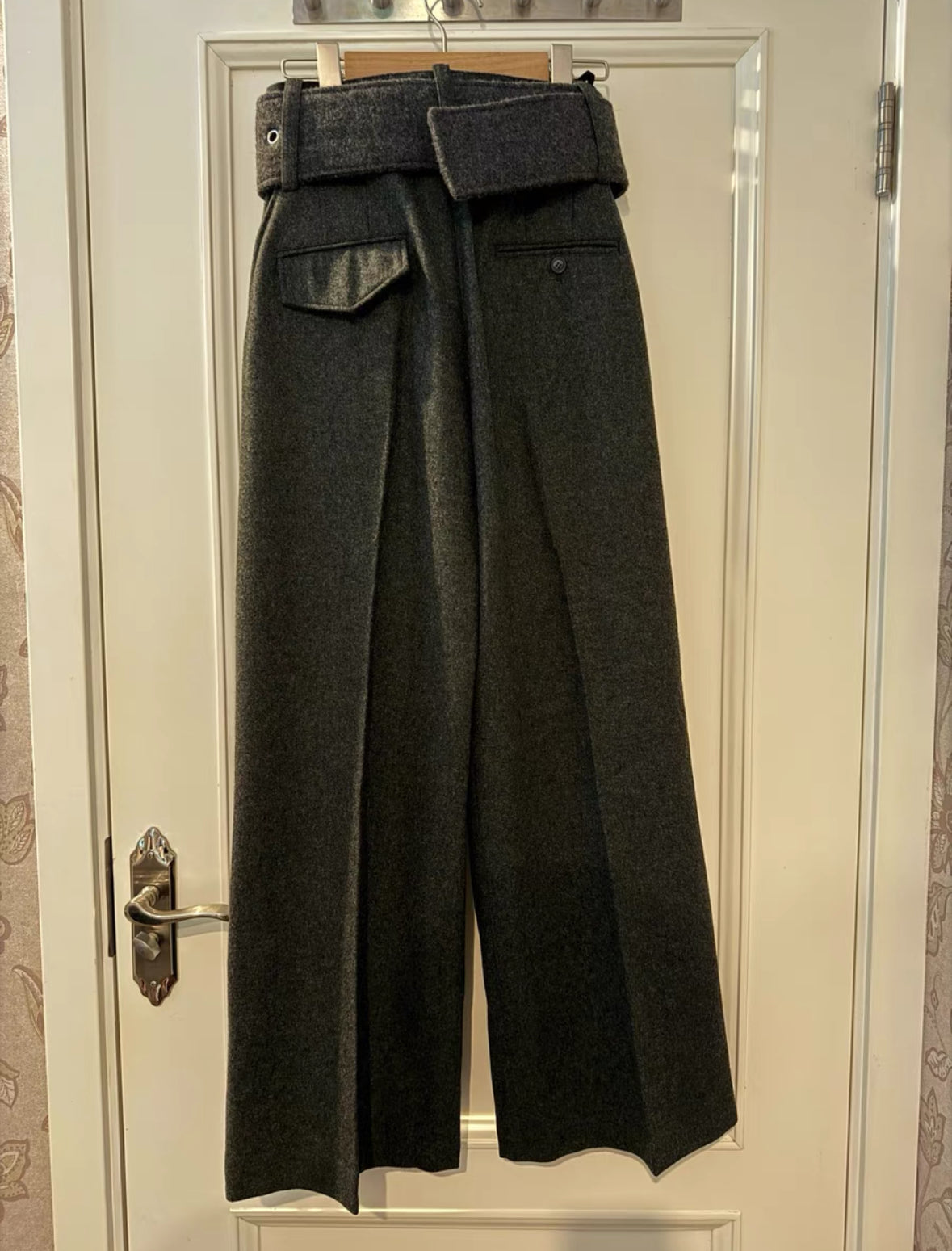 Old Celine Last Season  Runway Wool Belt& Oversize Wool Pants