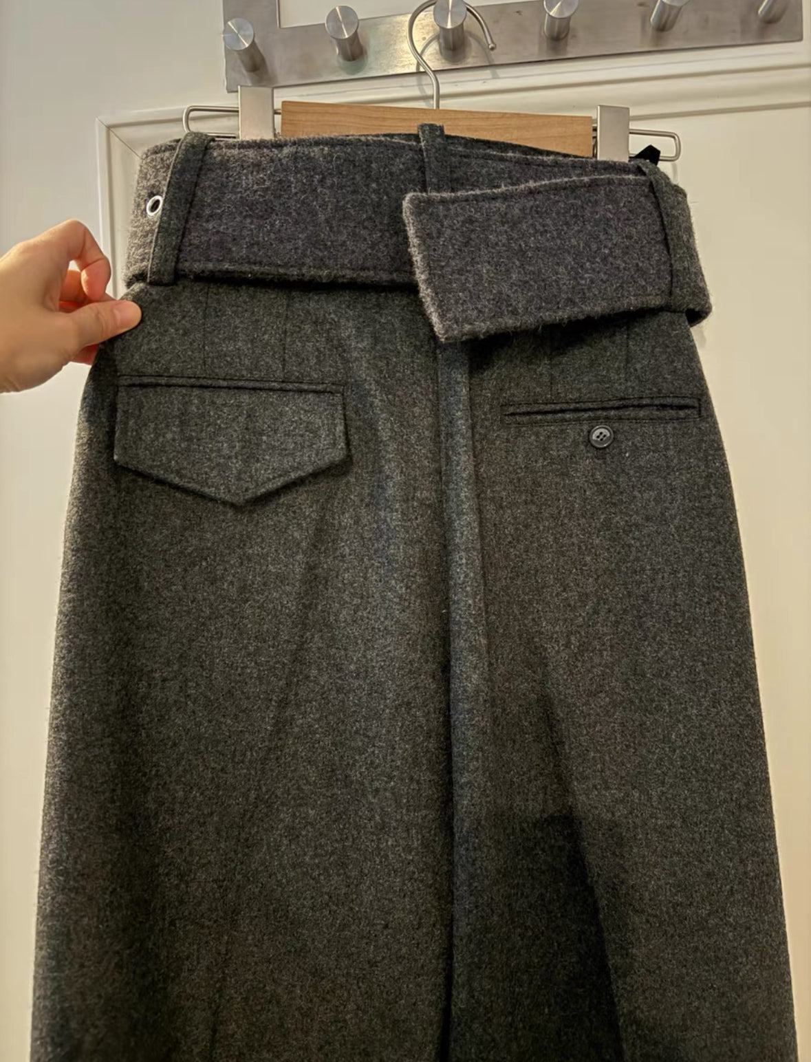 Old Celine Last Season  Runway Wool Belt& Oversize Wool Pants
