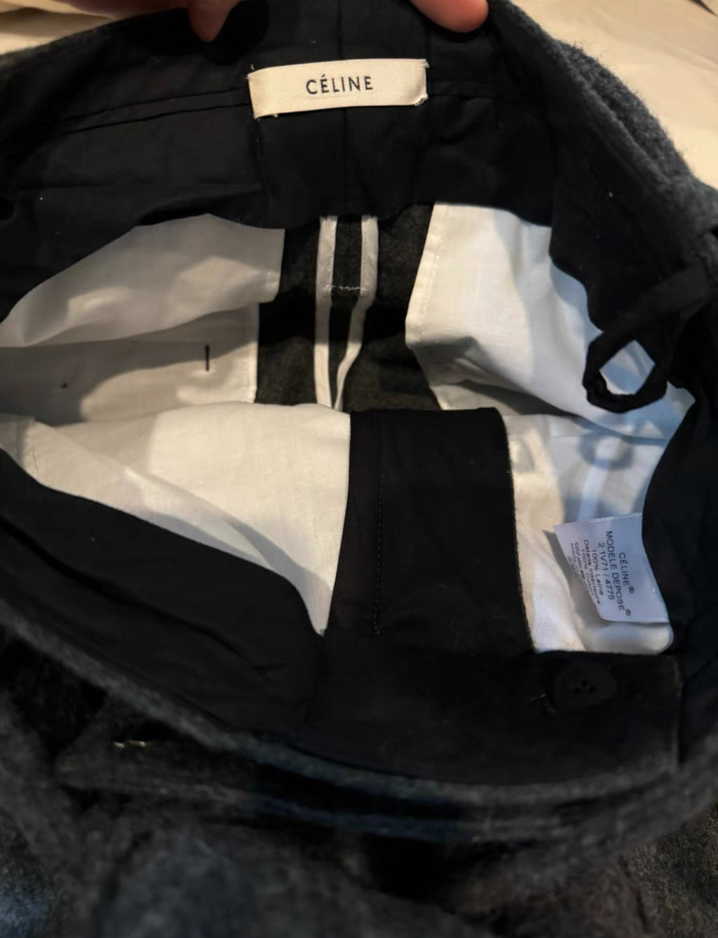 Old Celine Last Season  Runway Wool Belt& Oversize Wool Pants