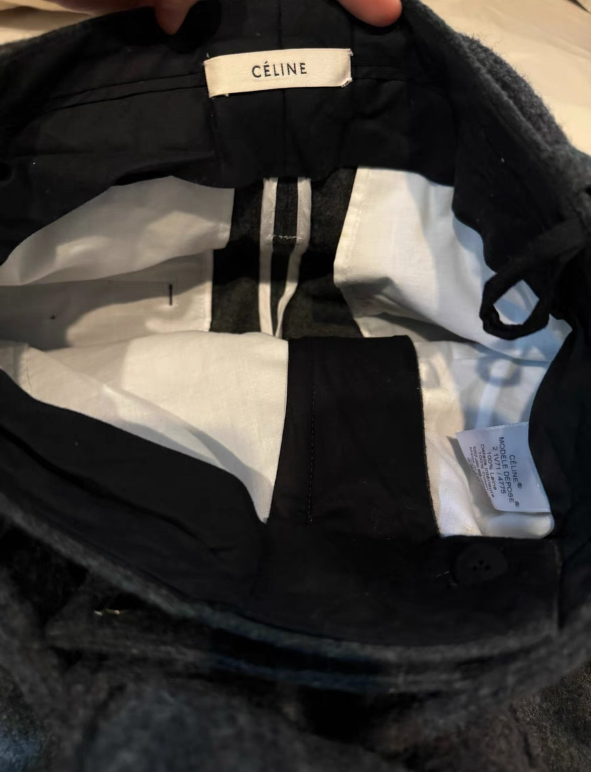 Old Celine Last Season  Runway Wool Belt& Oversize Wool Pants