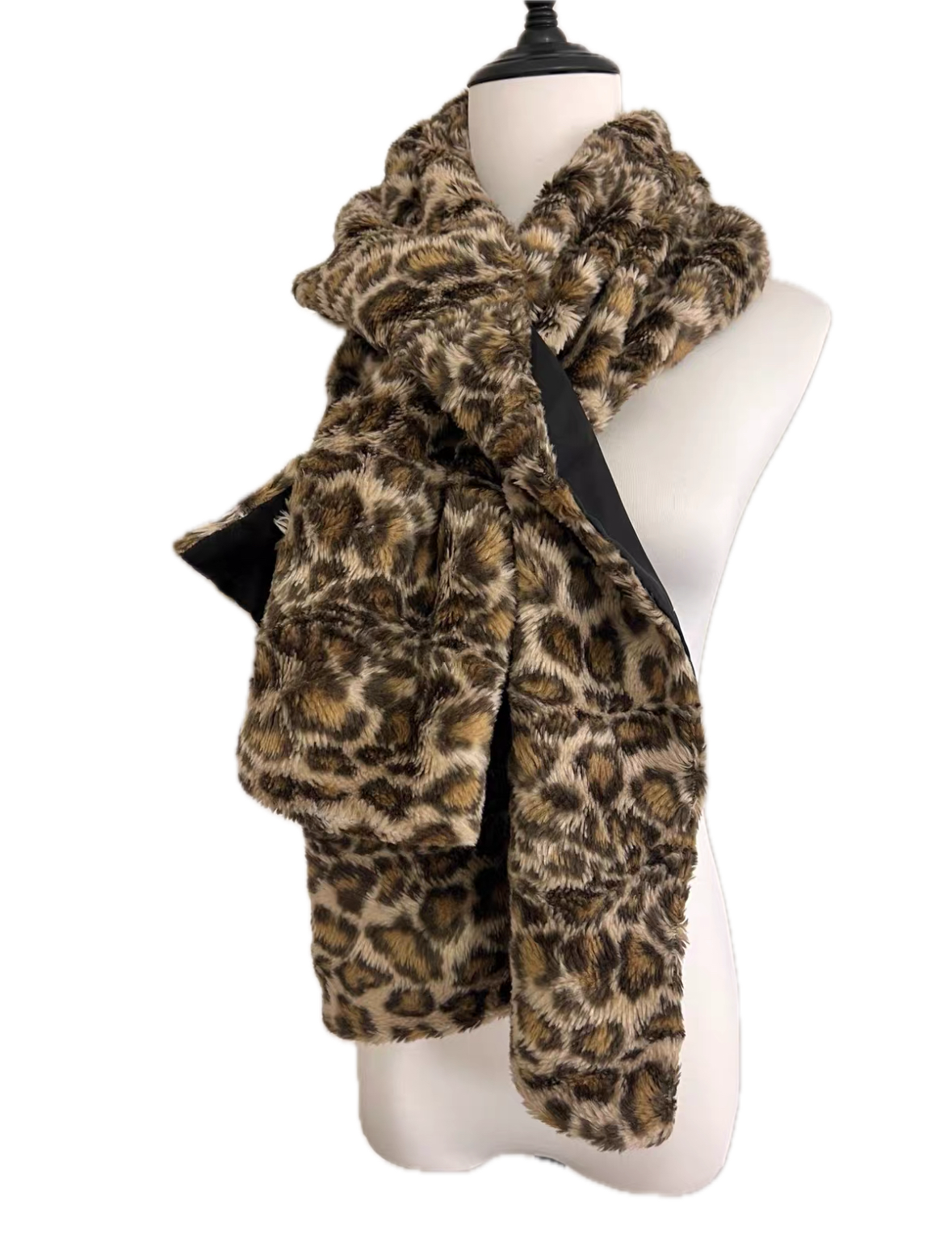 Comme des Garçons Leopard Furry Shawl Scarf