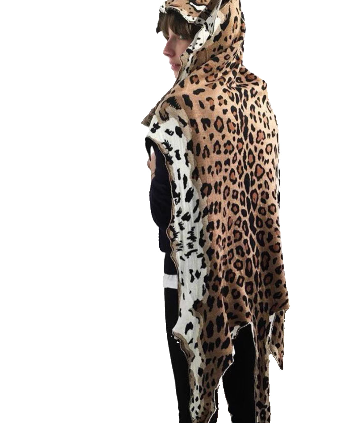 Junya Watanabe CDG Leopard Wool Shawl 2016 Runway