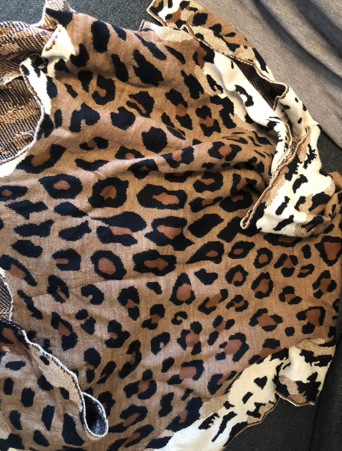 Junya Watanabe CDG Leopard Wool Shawl 2016 Runway