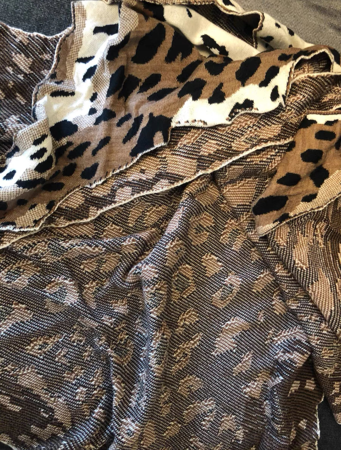 Junya Watanabe CDG Leopard Wool Shawl 2016 Runway