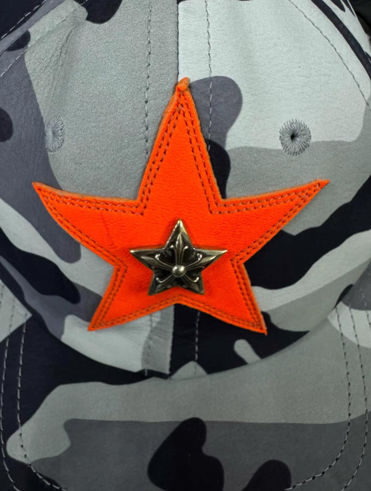 Chrome Hearts Camo Leather Star Baseball Cap 'Vegas Exclusive'