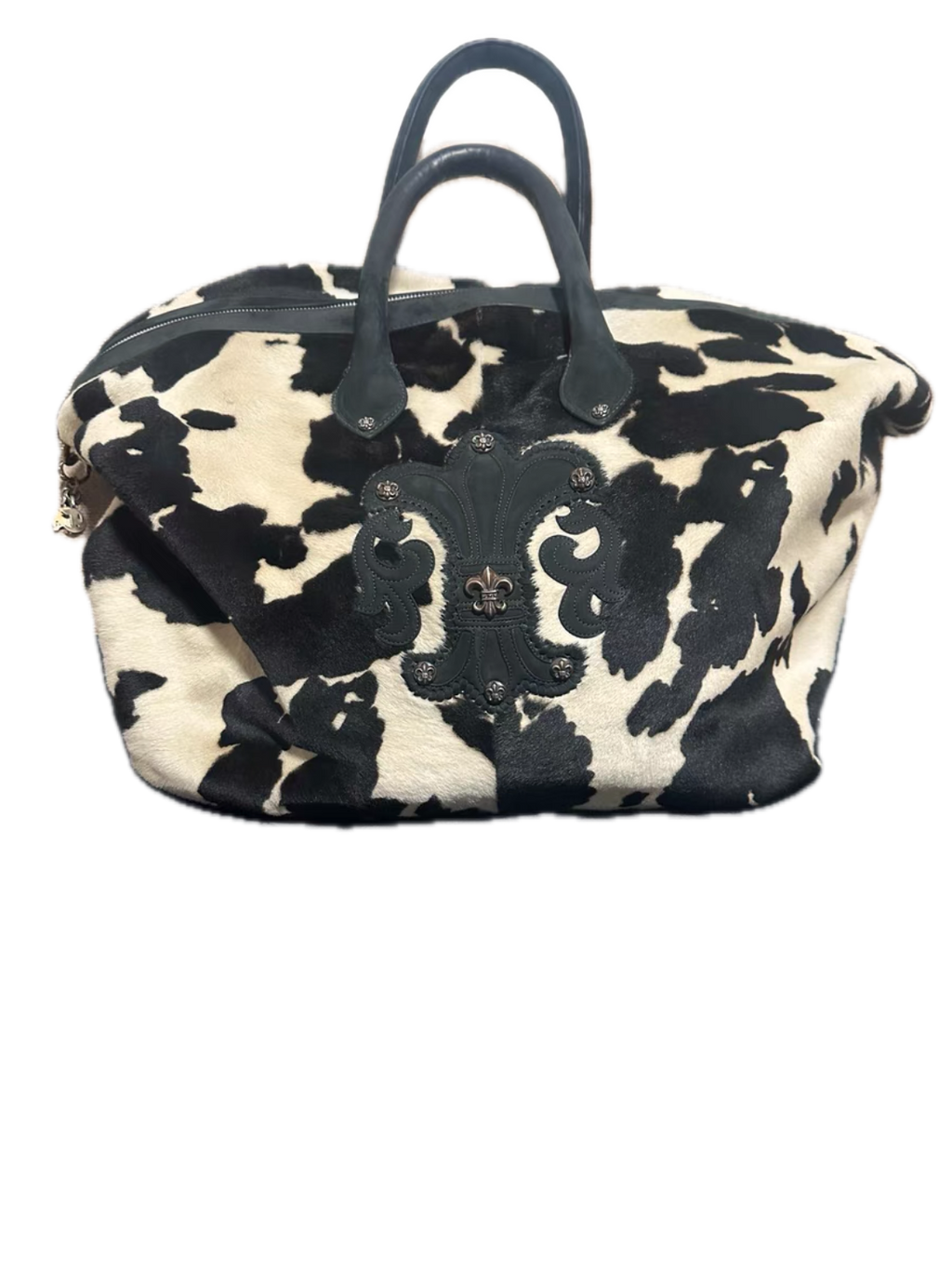 Chrome Hearts Lyon Pony Hair Duffle Bag — Cow Print