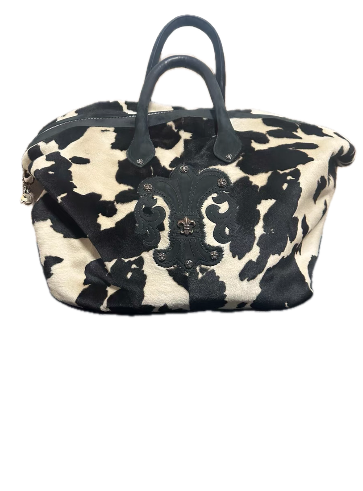 Chrome Hearts Lyon Pony Hair Duffle Bag — Cow Print