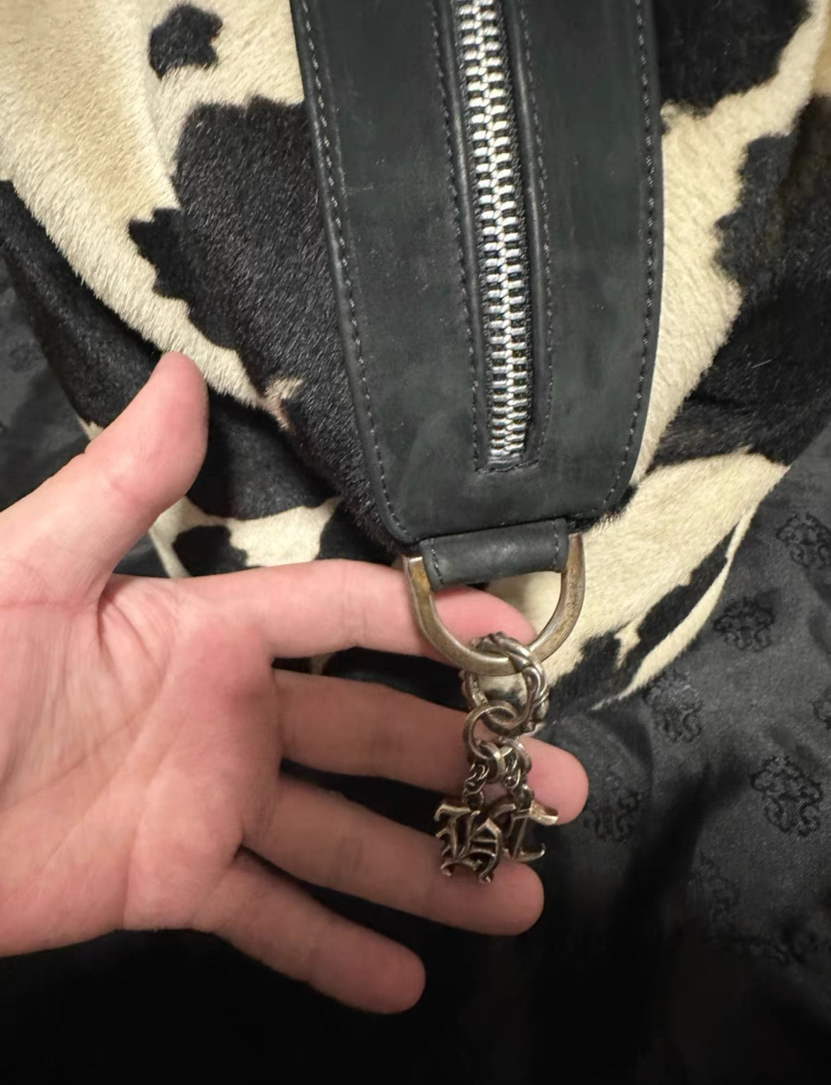 Chrome Hearts Lyon Pony Hair Duffle Bag — Cow Print