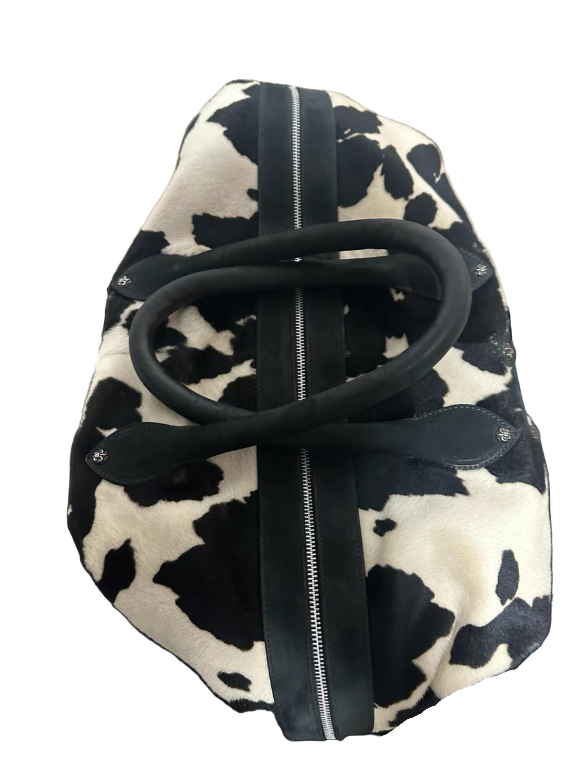 Chrome Hearts Lyon Pony Hair Duffle Bag — Cow Print