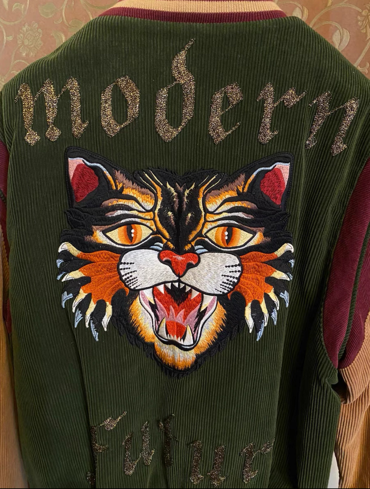 Gucci Embroidered Tiger Corduroy Varsity Jacket
