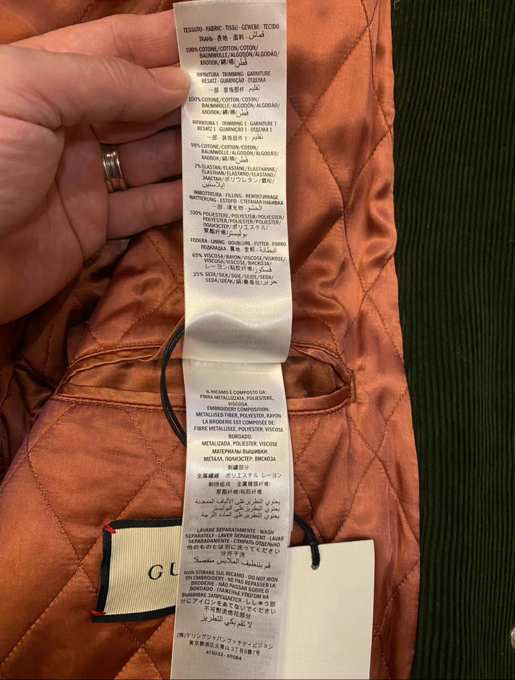 Gucci Embroidered Tiger Corduroy Varsity Jacket
