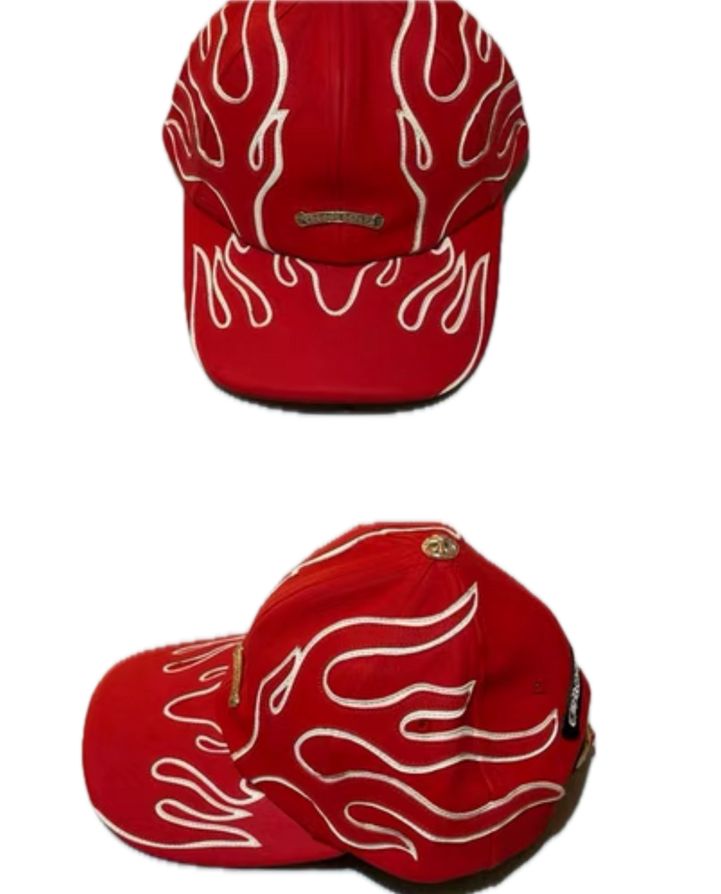 Chrome Hearts Flame Patchwork Leather Cap — Younglord Worn