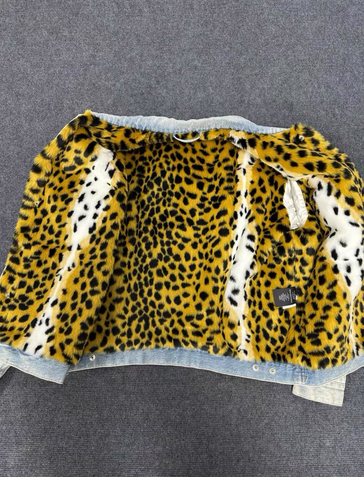 Balenciaga Leopard Lined Denim Jacket