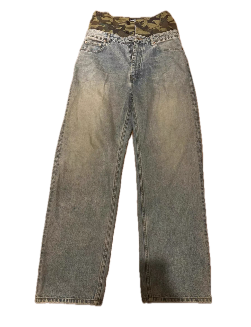 Balenciaga 21FW 'Tomorrow World' Double-Waist Camo Jeans