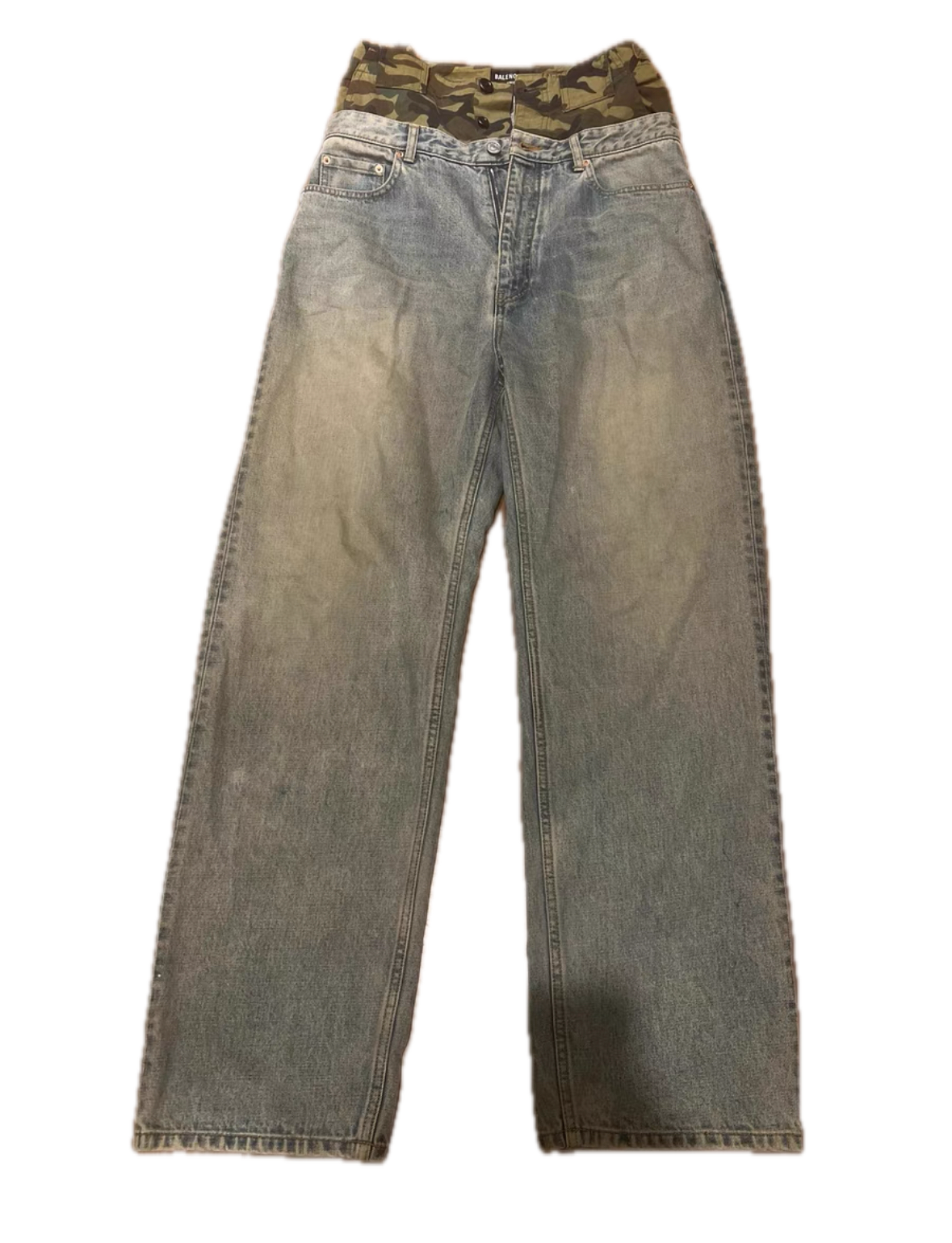 Balenciaga 21FW 'Tomorrow World' Double-Waist Camo Jeans