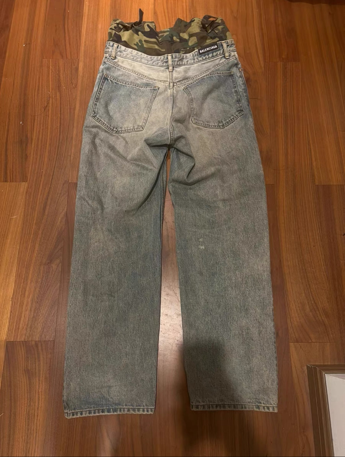 Balenciaga 21FW 'Tomorrow World' Double-Waist Camo Jeans