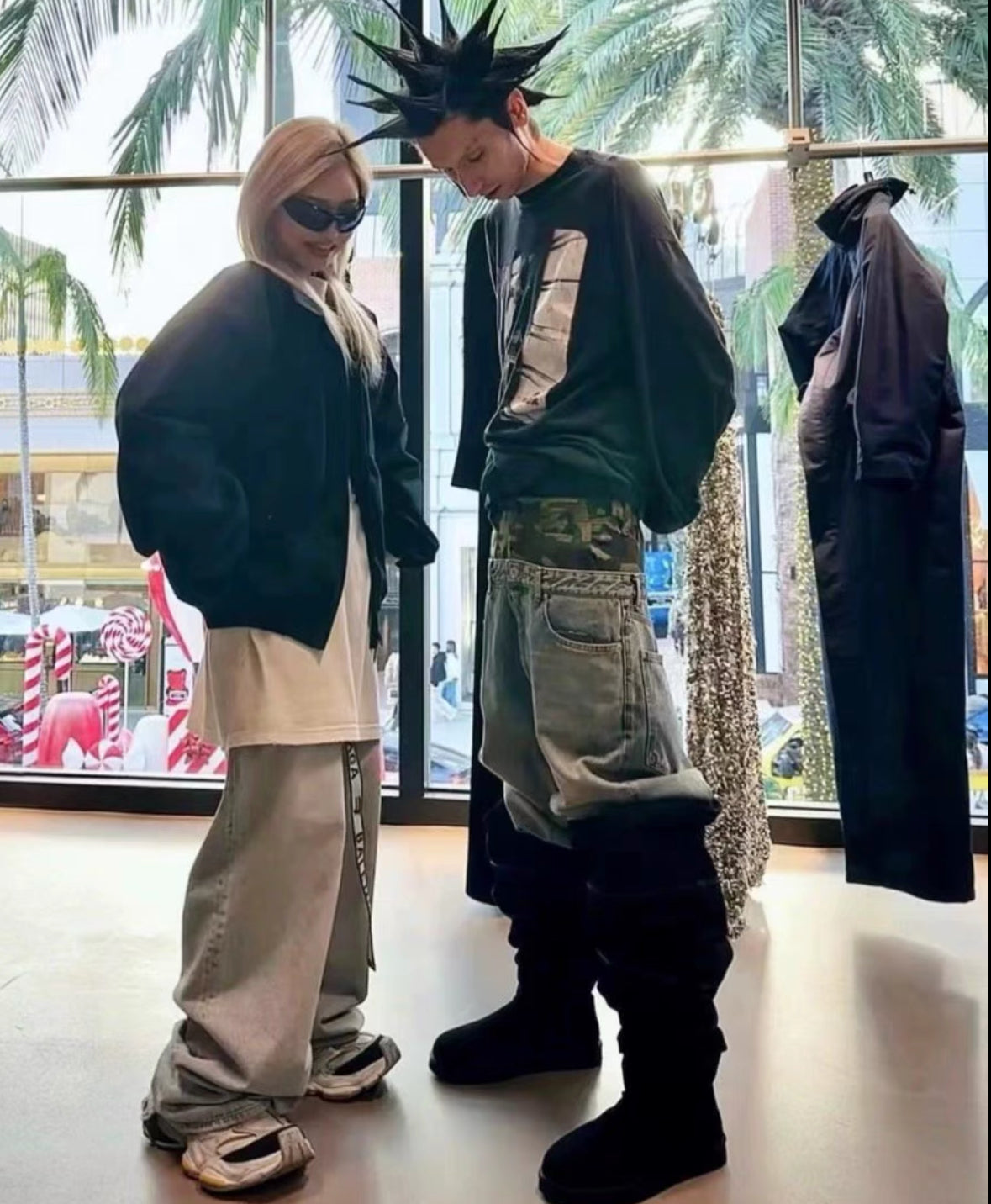 Balenciaga 21FW 'Tomorrow World' Double-Waist Camo Jeans