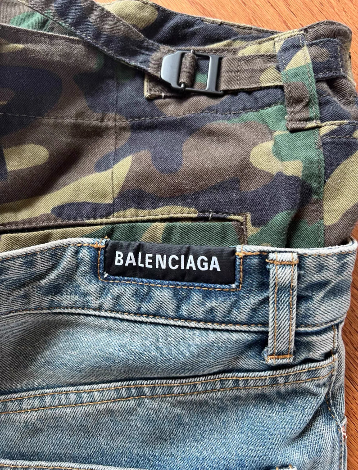Balenciaga 21FW 'Tomorrow World' Double-Waist Camo Jeans