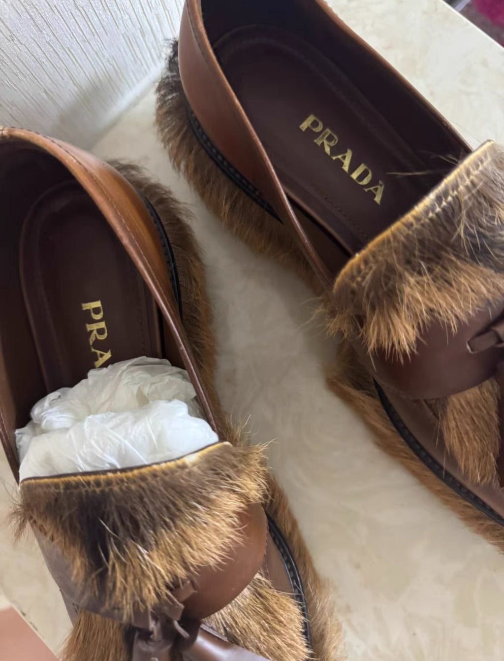 Prada Calf Hair Loafers