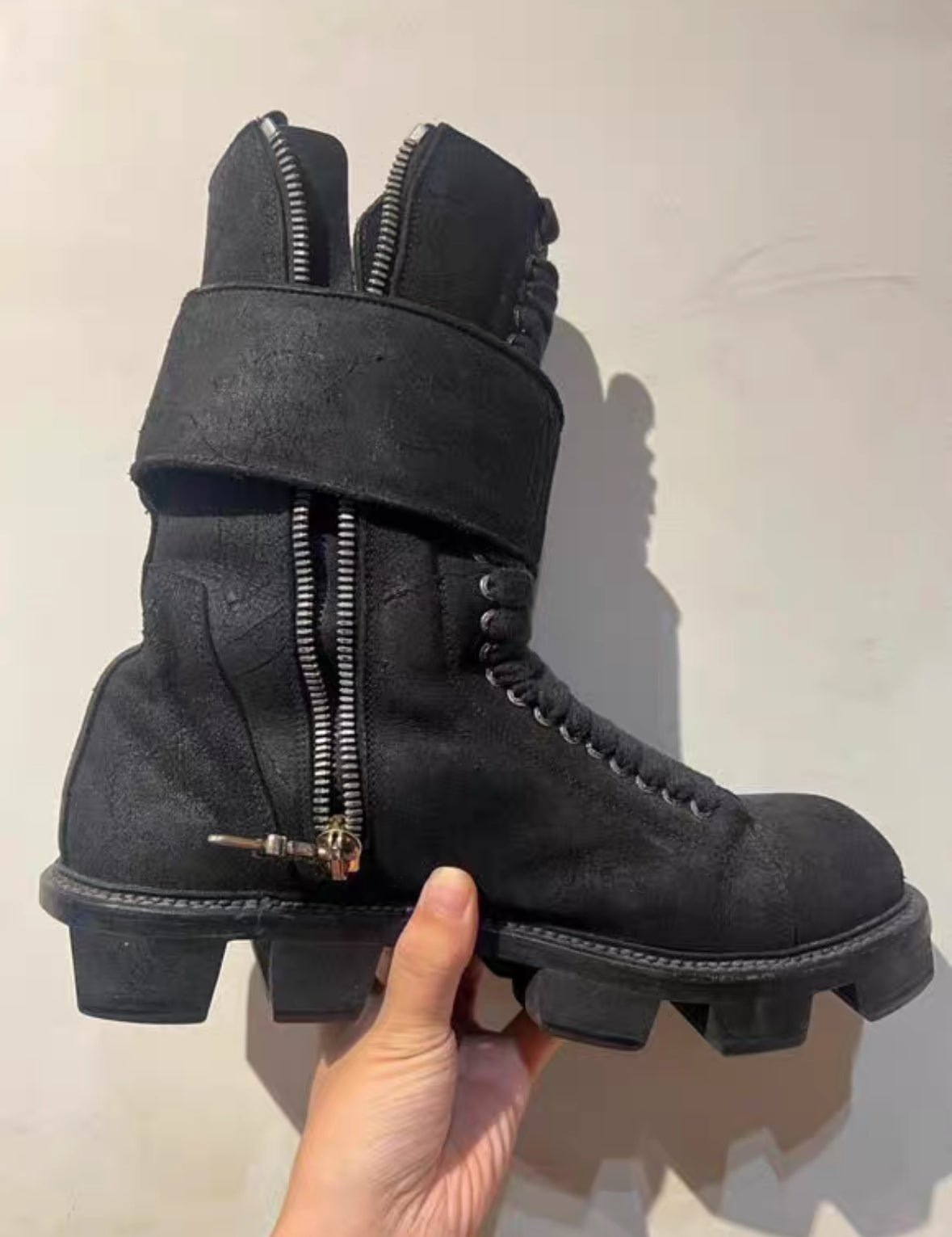 Chrome Hearts x Rick Owens Gunslinger Zipper Combat Boots