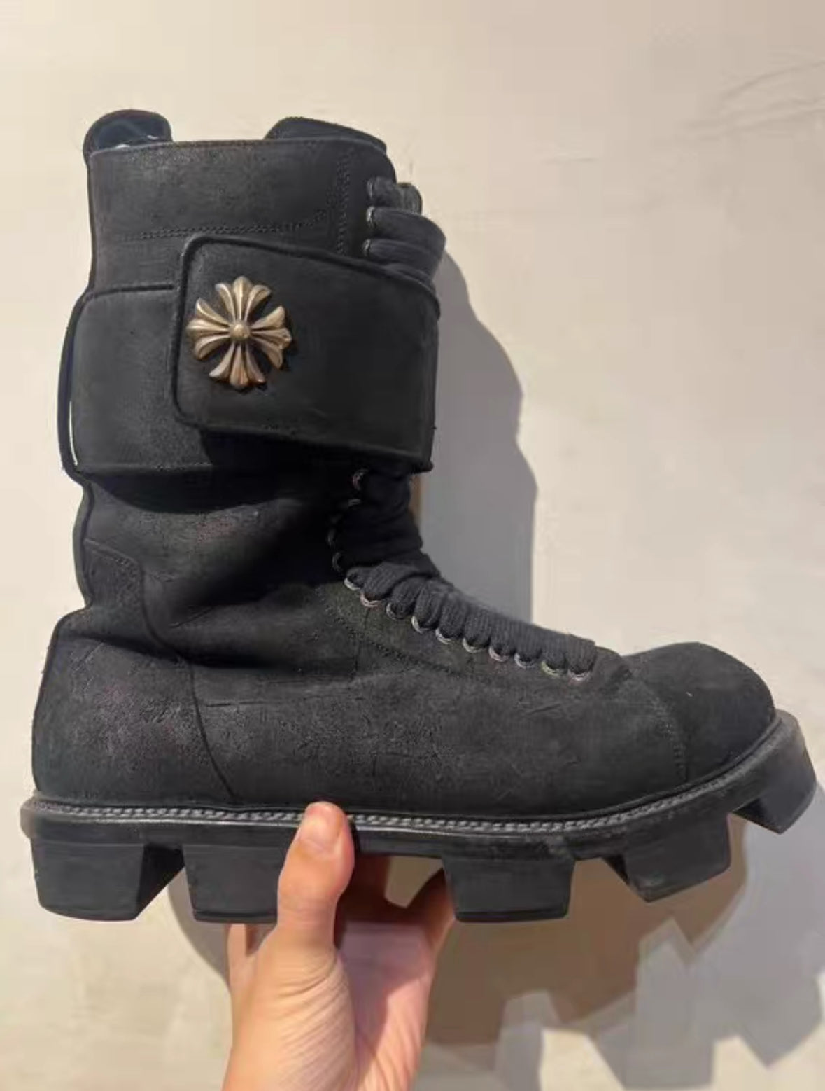Chrome Hearts x Rick Owens Gunslinger Zipper Combat Boots