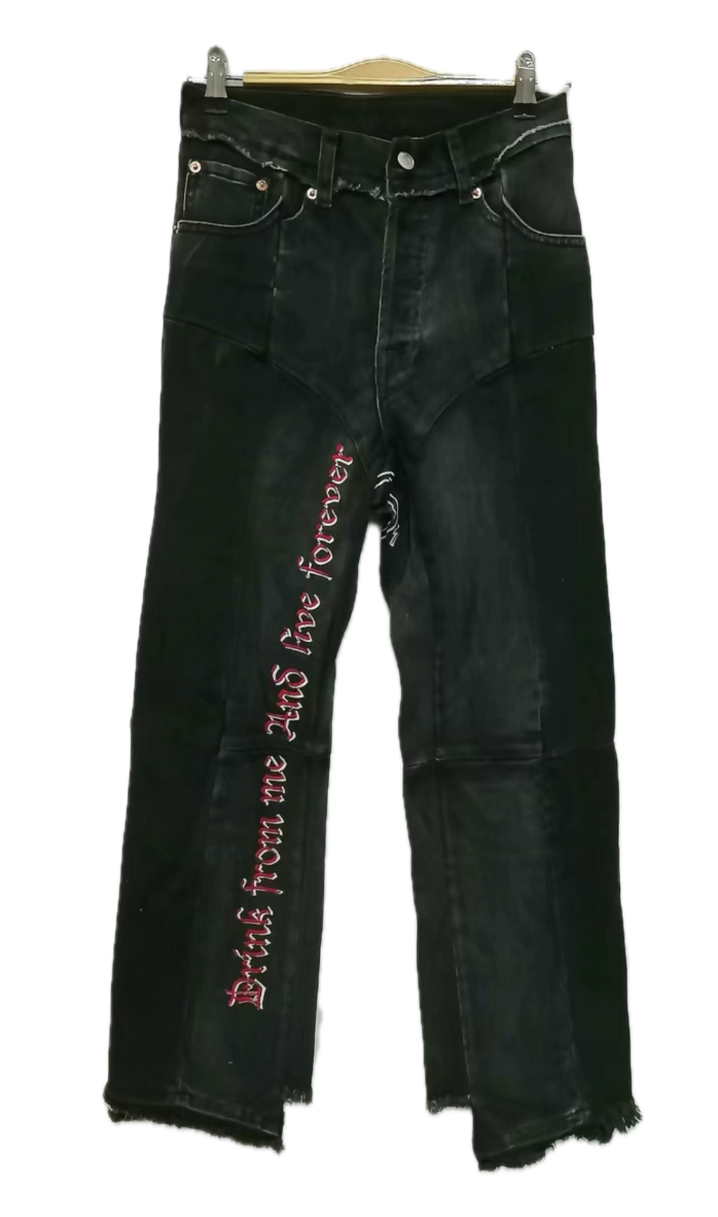 Vetements Reworked Star Embroidered Crop Jeans