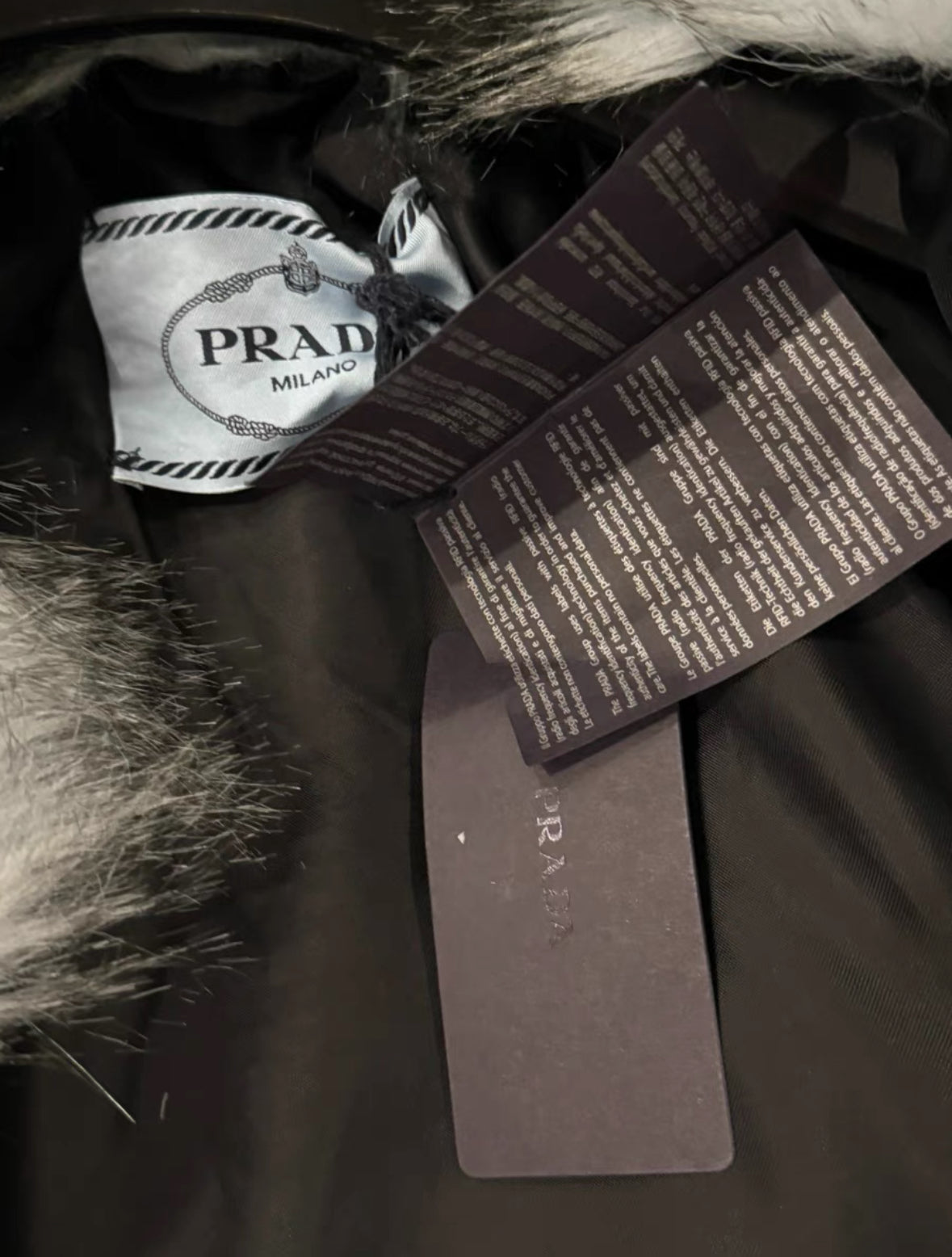 Prada Smog-Blue Fur Jacket