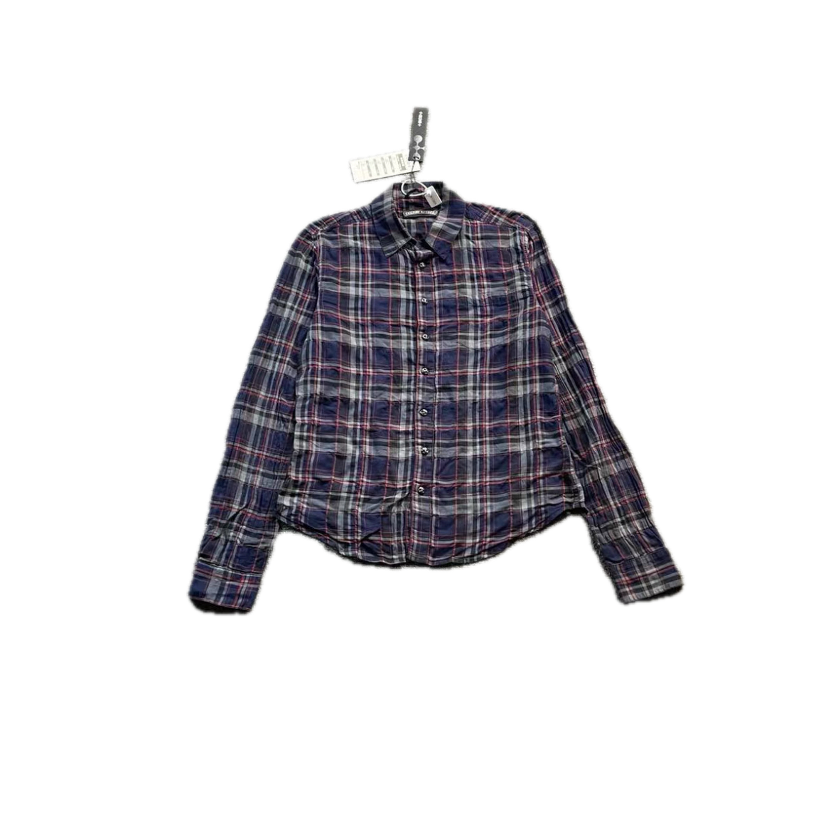 Chrome Hearts Plaid Leather Panel Shirt