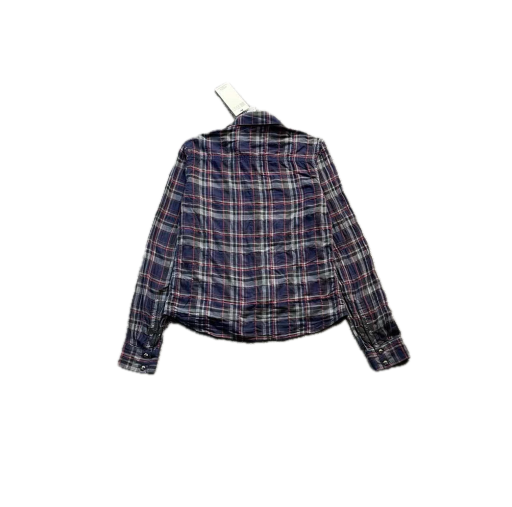 Chrome Hearts Plaid Leather Panel Shirt