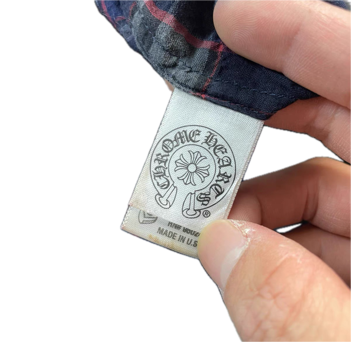 Chrome Hearts Plaid Leather Panel Shirt