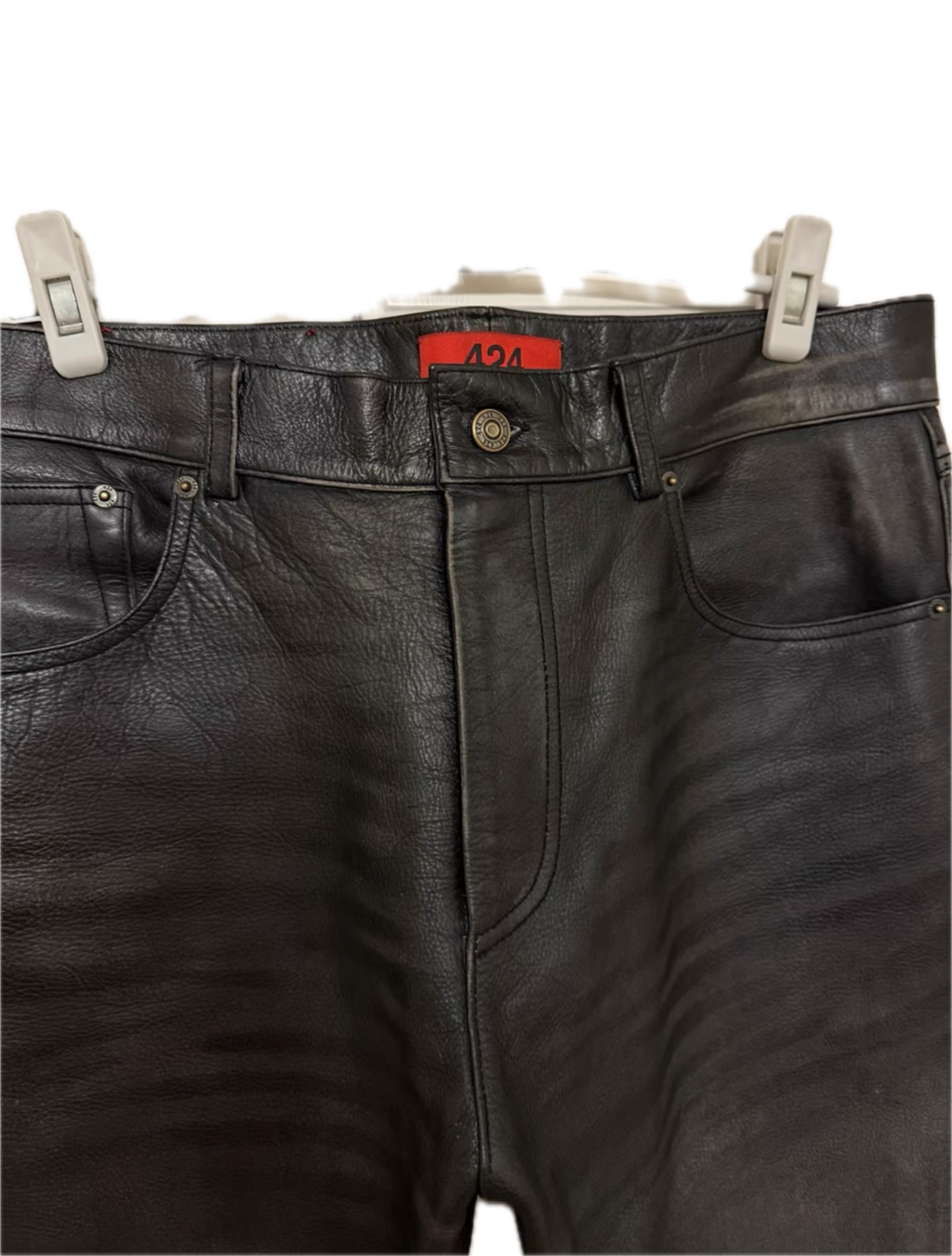 424 on Fairfax Washed Leather Pants