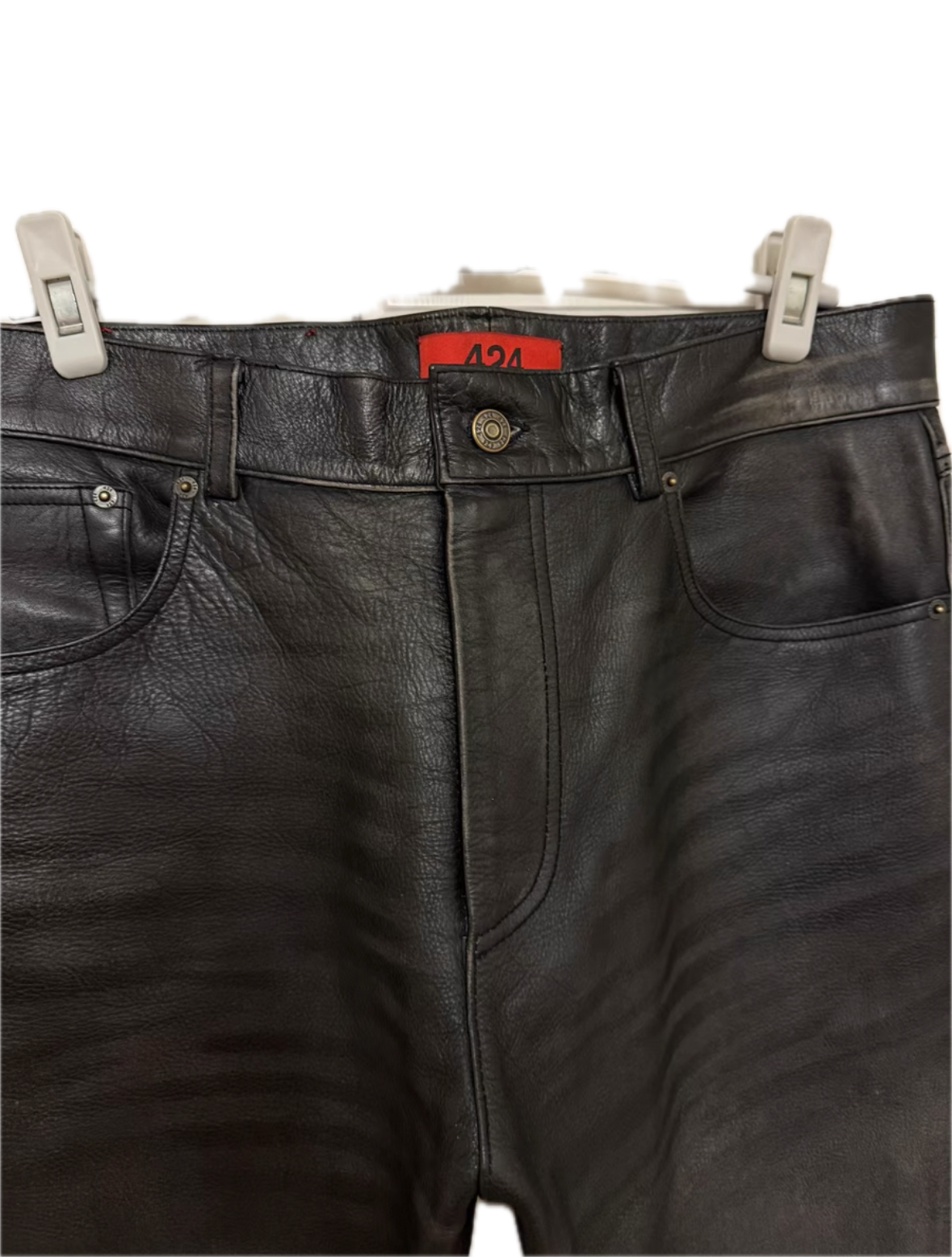 424 on Fairfax Washed Leather Pants