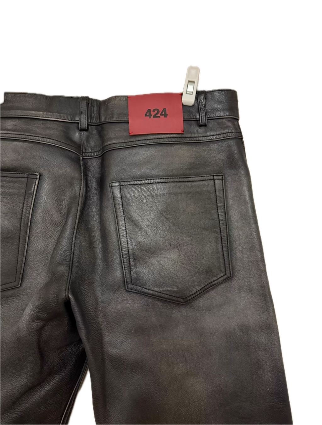 424 on Fairfax Washed Leather Pants