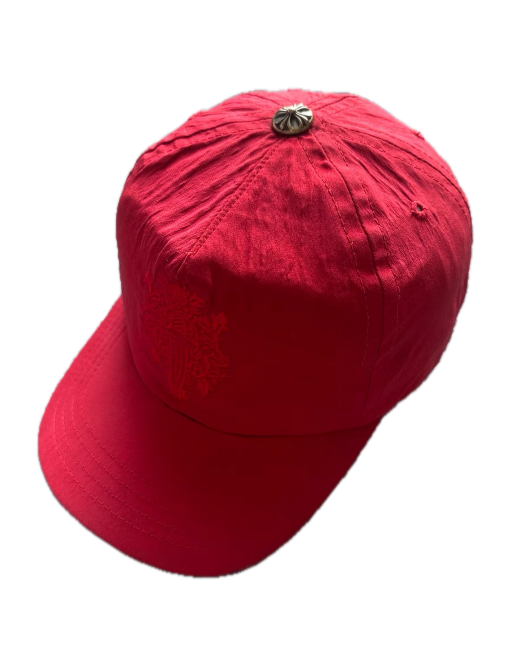Chrome Hearts Red Silk Sword Embroidery Cap