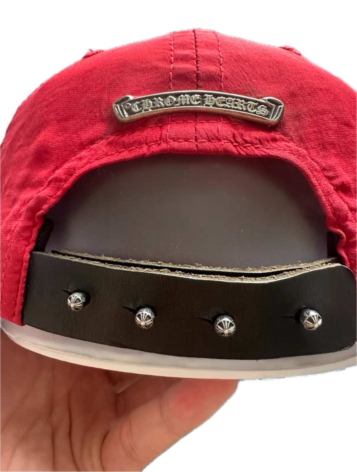 Chrome Hearts Red Silk Sword Embroidery Cap