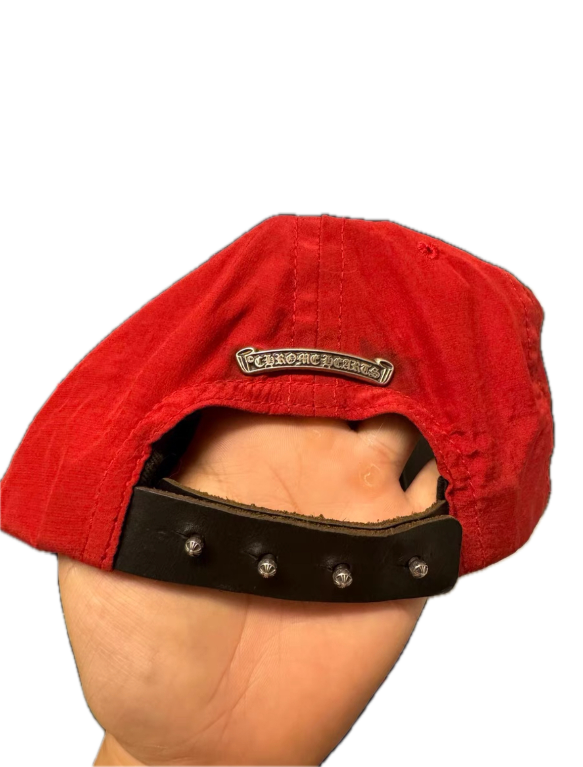 Chrome Hearts Red Silk Sword Embroidery Cap