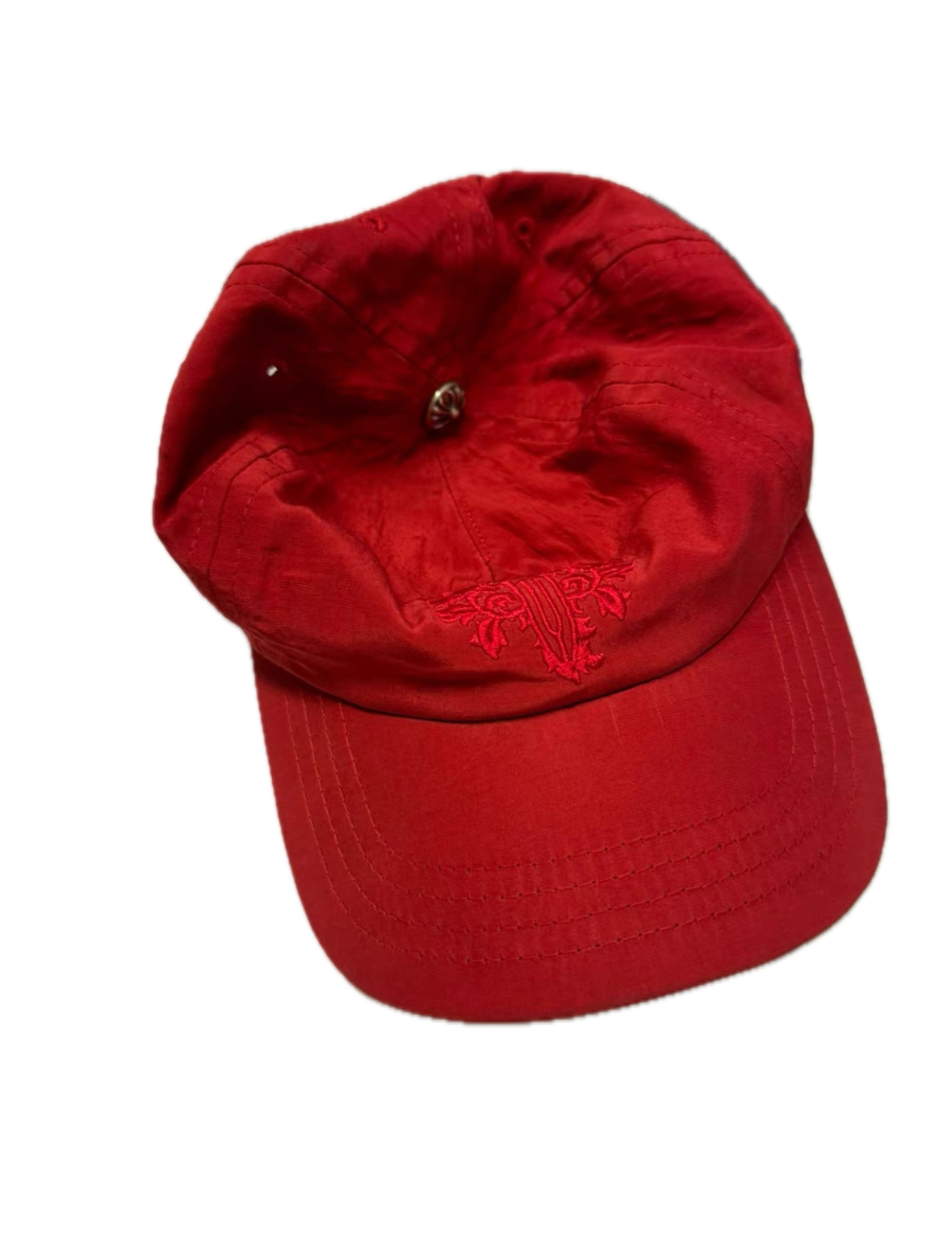 Chrome Hearts Red Silk Sword Embroidery Cap